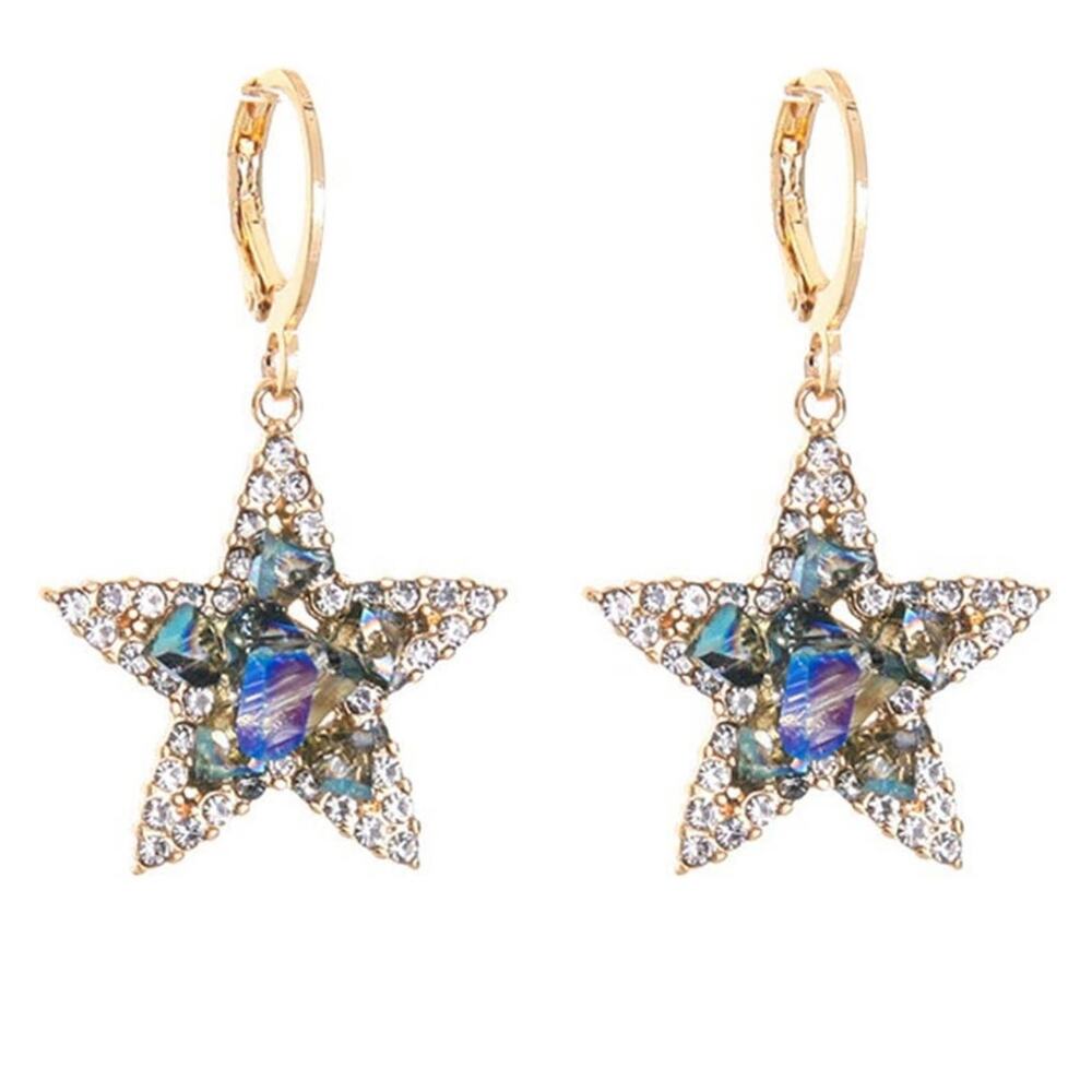 Star Crystal Huggie Earrings